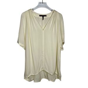 Halston Heritage Dressy Career‎ White Cream Ivory blouse Top Drape Silk 6